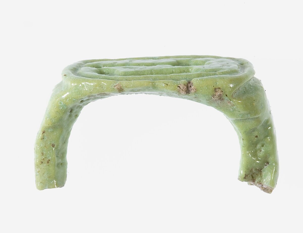 Ring Inscribed with the Hieroglyphs Nefer Maat, Faience