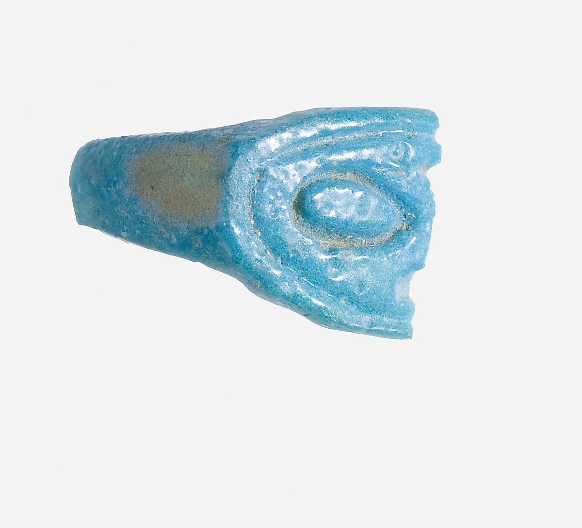 Ring Fragment with ankh, Faience, blue 