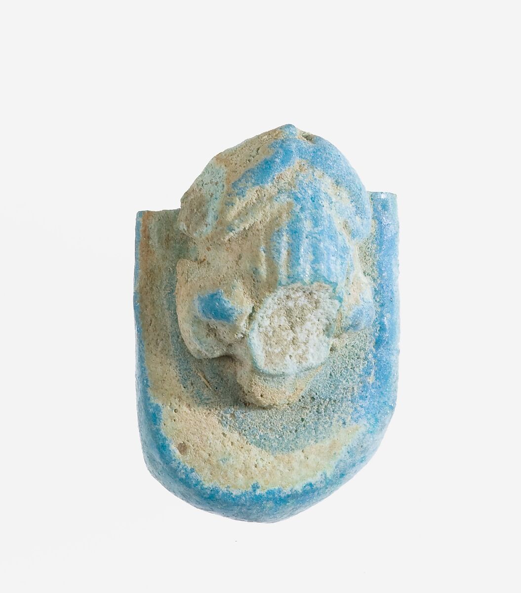 Frog Ring Fragment, Faience, blue, green 