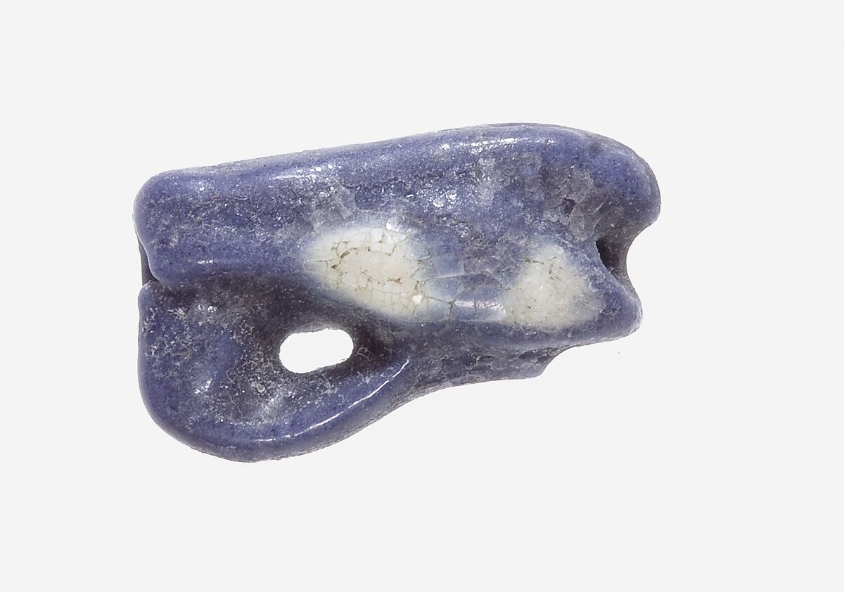 Sacred Eye Amulet, Faience, violet and white 