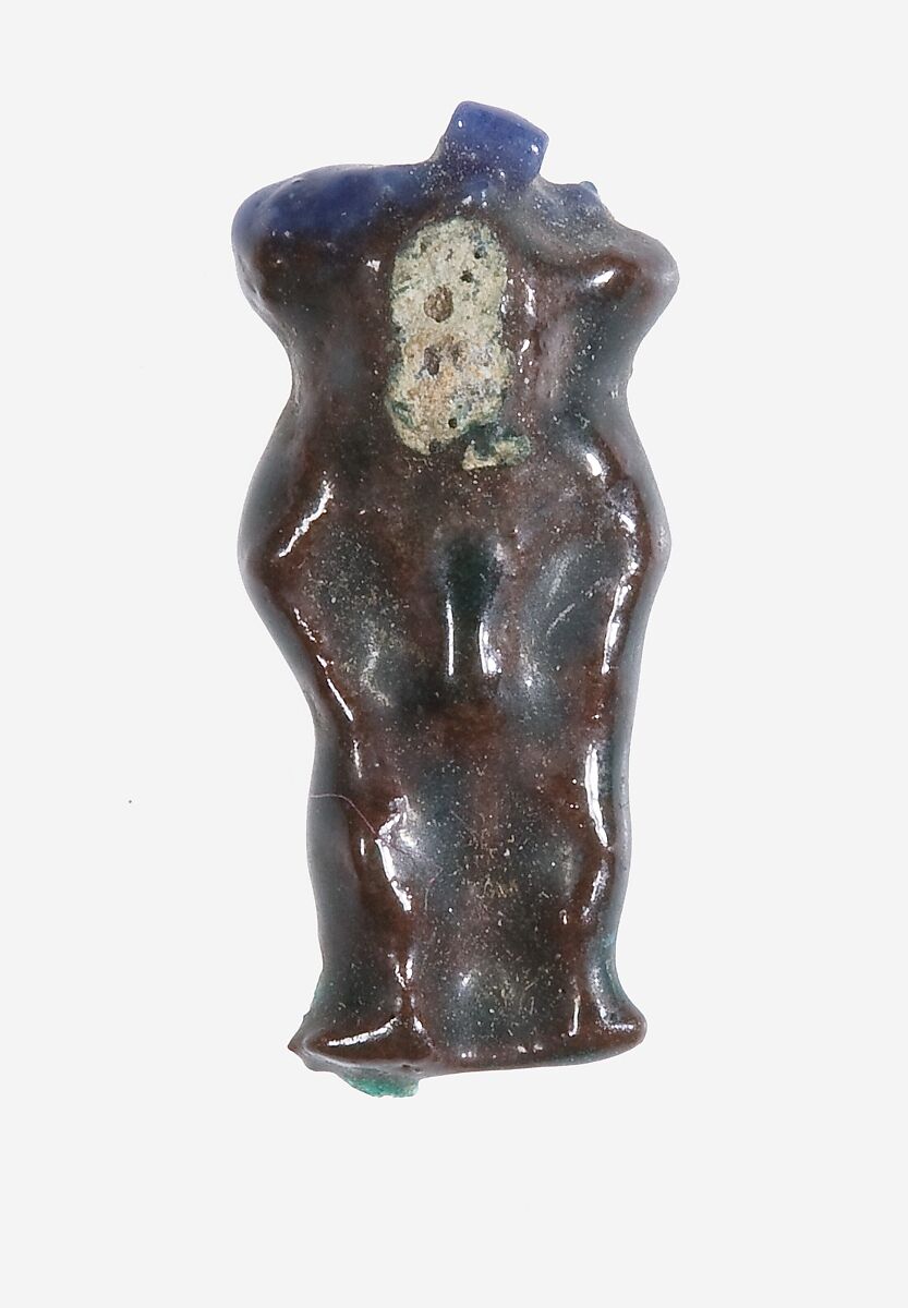 Bes Amulet, Faience, deep brown 