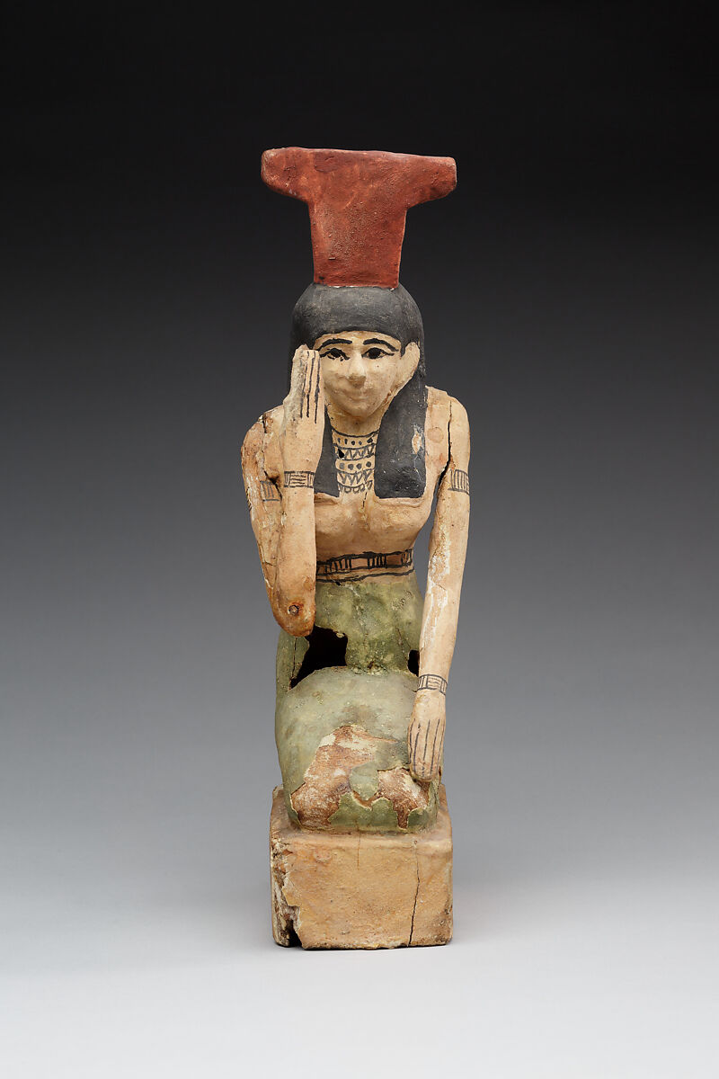 Mourning Nephthys, Wood, paste, paint