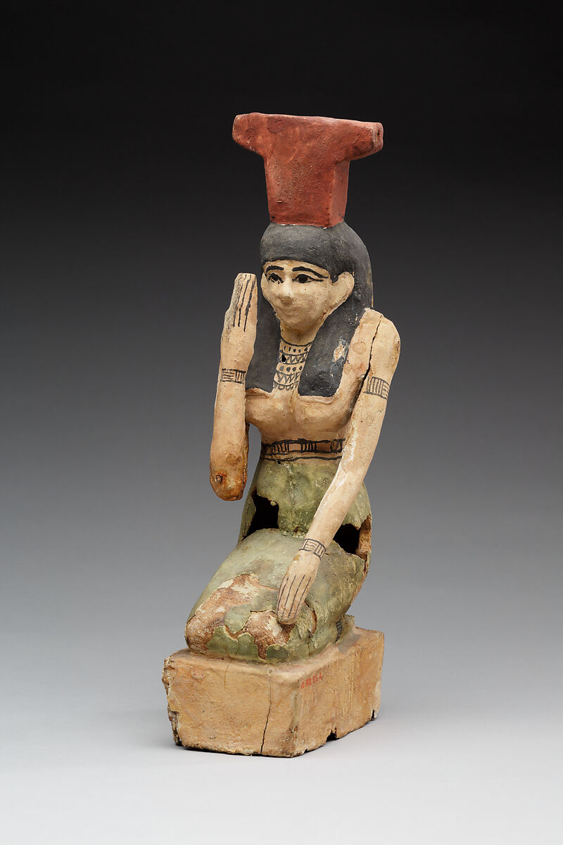 Mourning Nephthys, Wood, paste, paint 