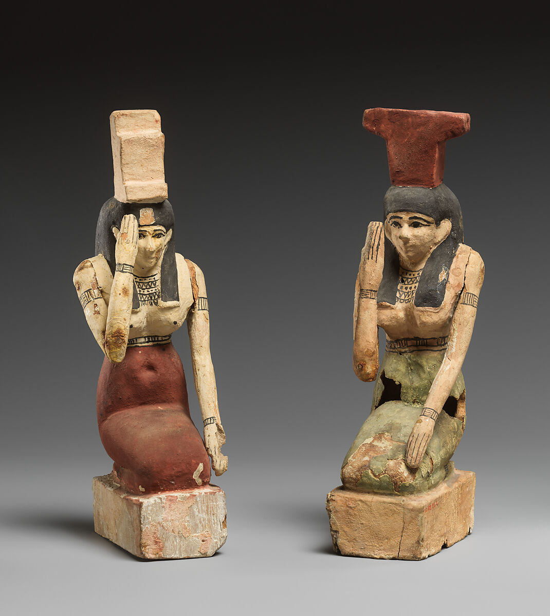 Mourning Nephthys, Wood, paste, paint