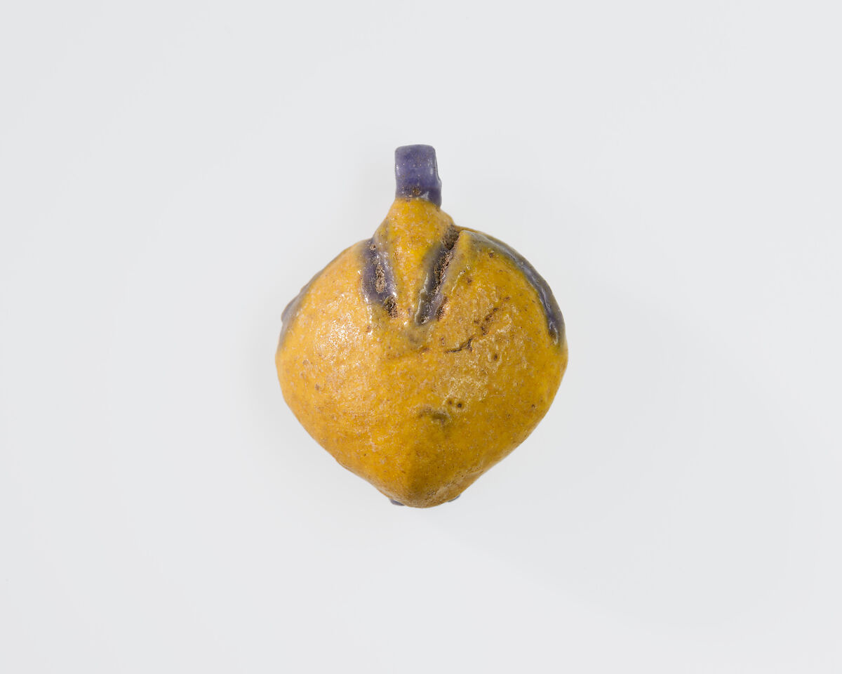 Persea fruit pendant, Faience 