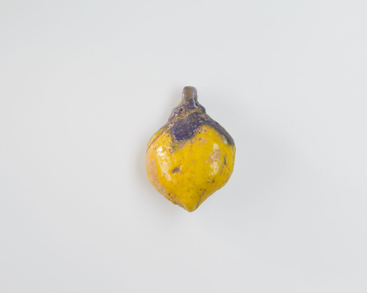 Bead in the Form of a Mandrake Fruit, Faience 