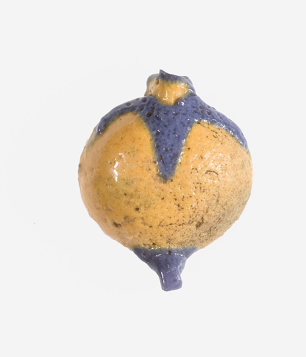 Bead in the Form of a Persea Fruit, Faience 