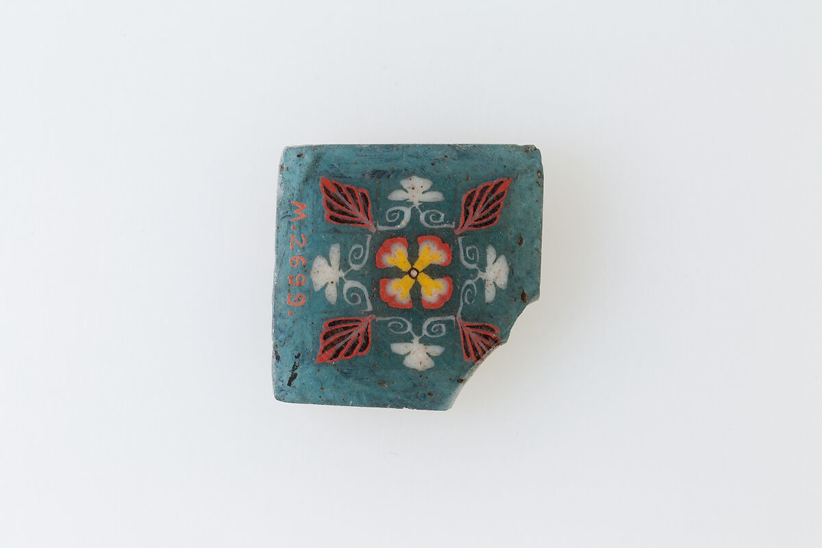 Inlay, floral square, Mosaic glass 