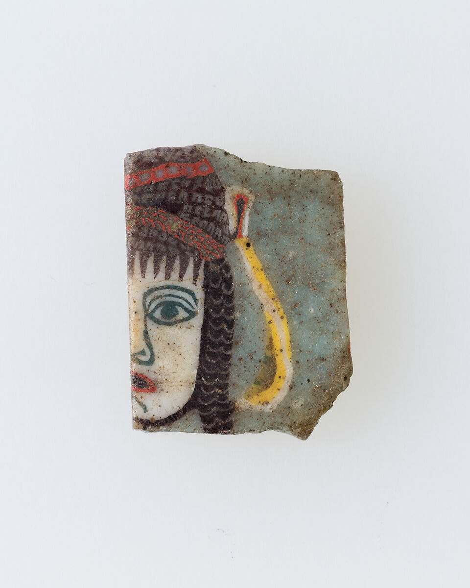 Inlay, female face, Glass 