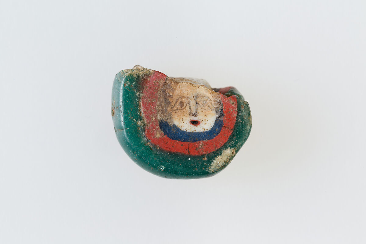 Inlay/bead blank with face, Glass 