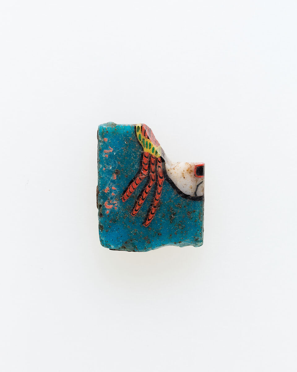 Inlay, fragment, maenad hair, Glass