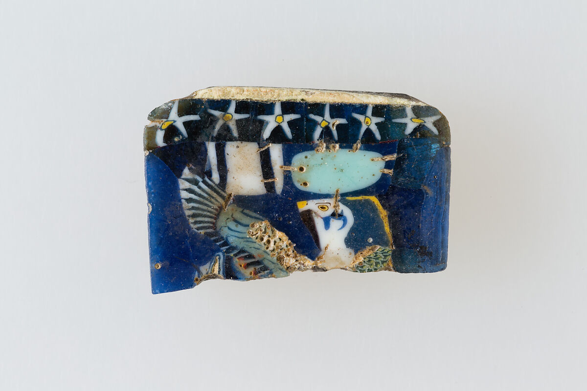 Inlay, falcon with spread wings, Glass 