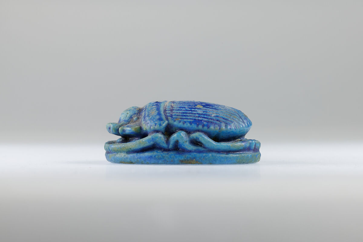 Winged scarab, Faience