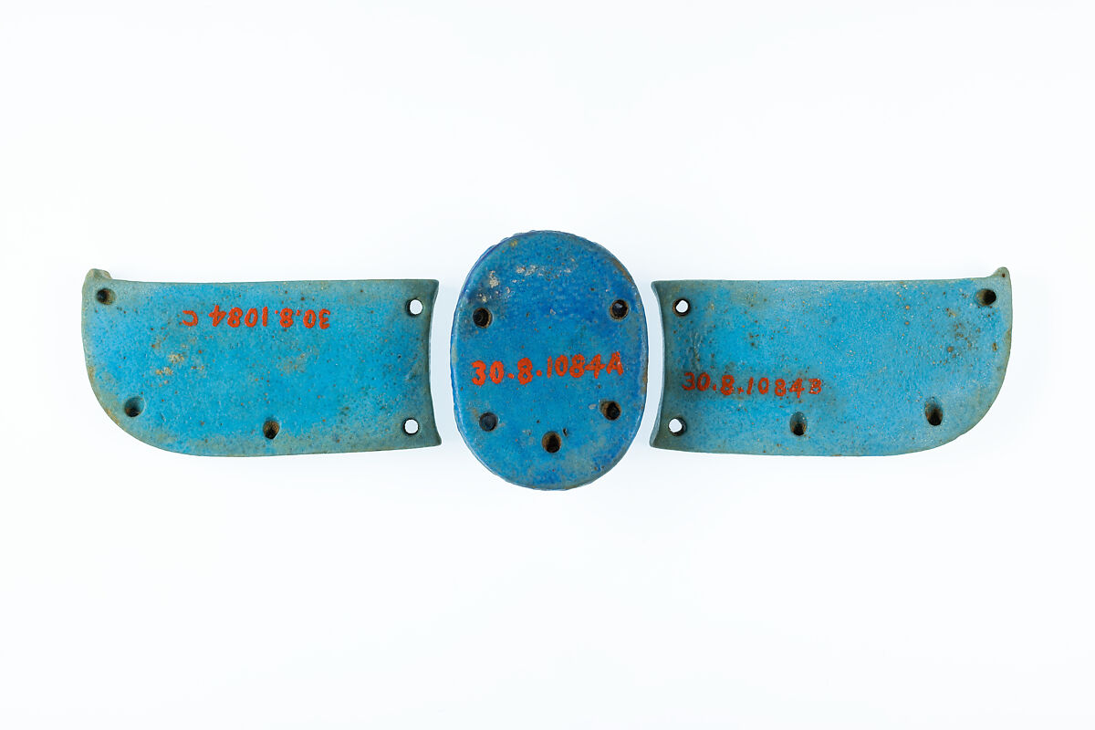 Winged scarab, Faience