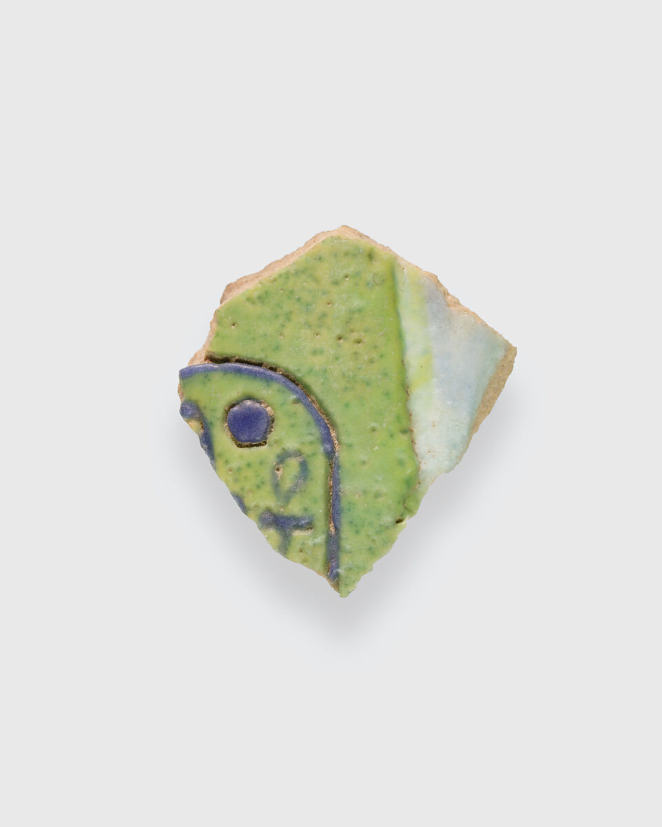 Fragments of Architectural Lotus Ornament, Faience 