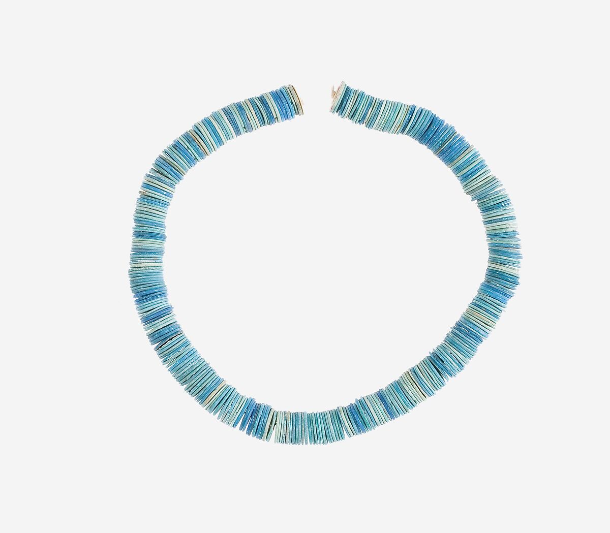 String of Large Flat Disk Beads, Faience 