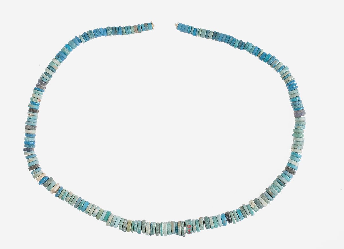 String of Small Disk Beads, Faience