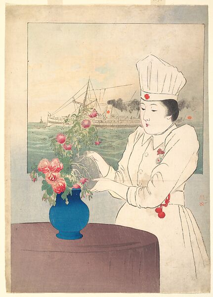Nurse, Takeuchi Keishū (Japanese, 1861–1943), Woodblock print; ink and color on paper, Japan 