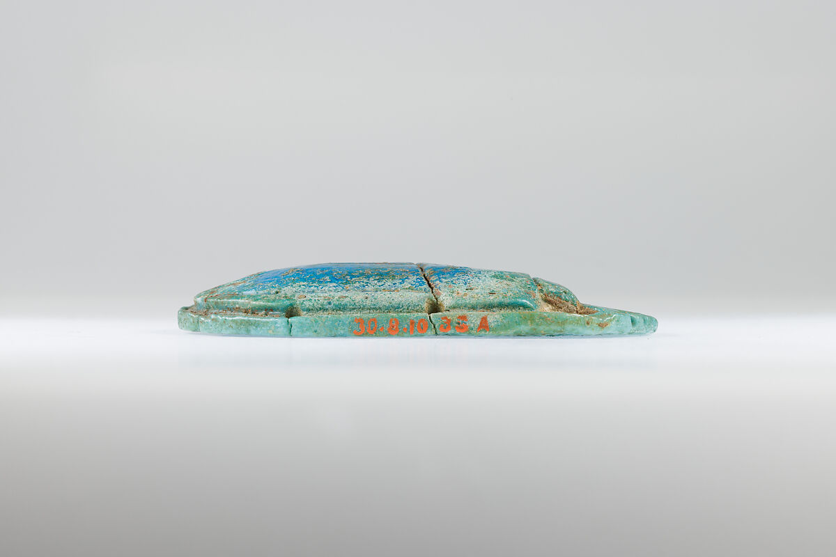 Winged scarab, Faience