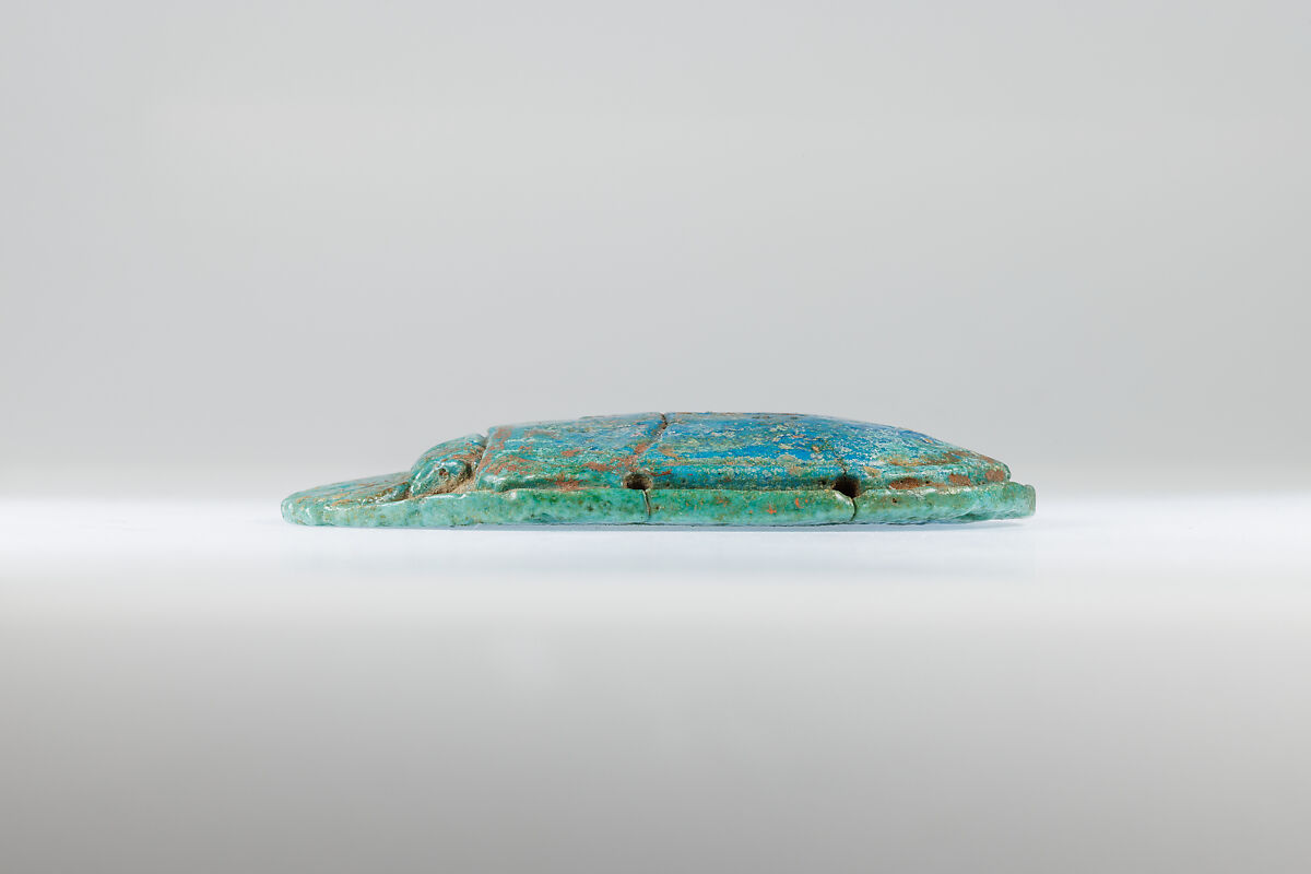 Winged scarab, Faience