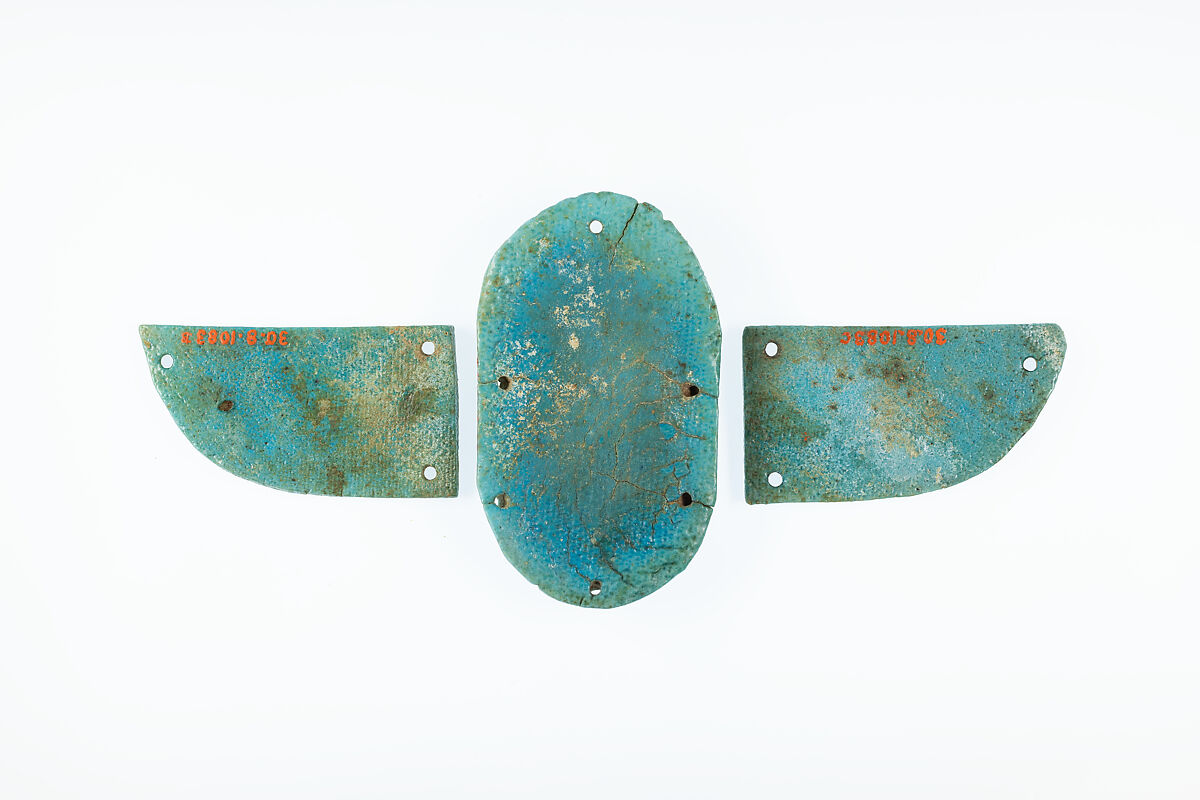 Winged scarab, Faience