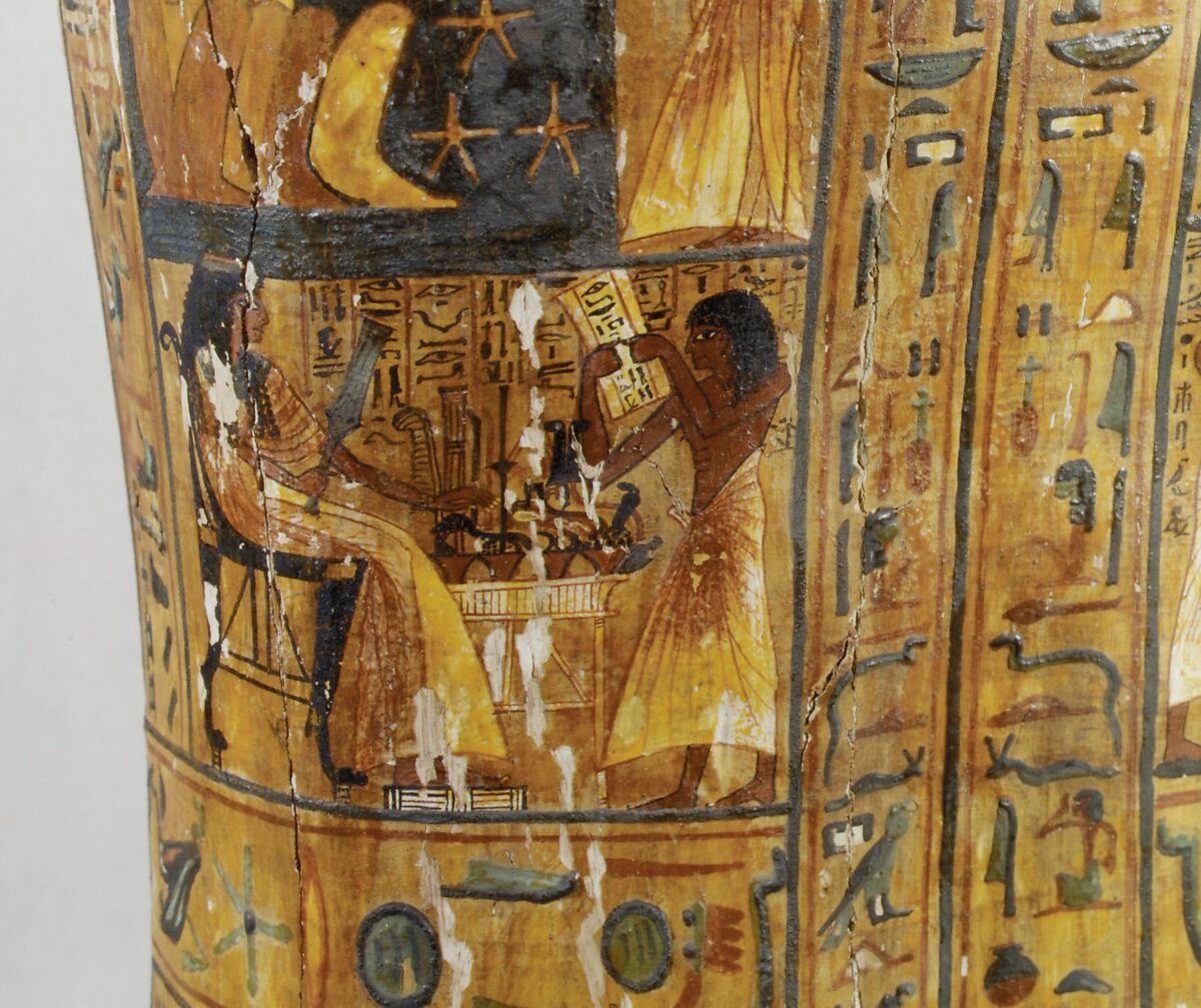 Coffin of the Lady of the House, Iineferty, Wood, gesso, paint, varnish