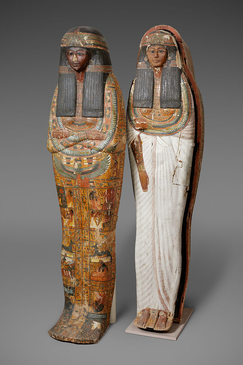 Coffin of the Lady of the House, Iineferty, Wood, gesso, paint, varnish