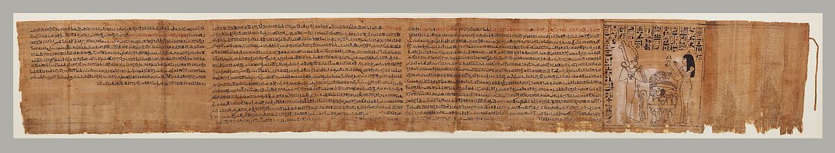 "Book of the Dead" inscribed for Henettawy, daughter of Isetemkheb, Papyrus, ink 