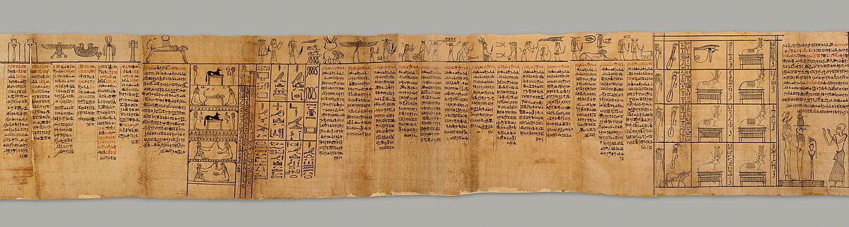 Book of the Dead of the Priest of Horus, Imhotep (Imuthes), Papyrus, ink