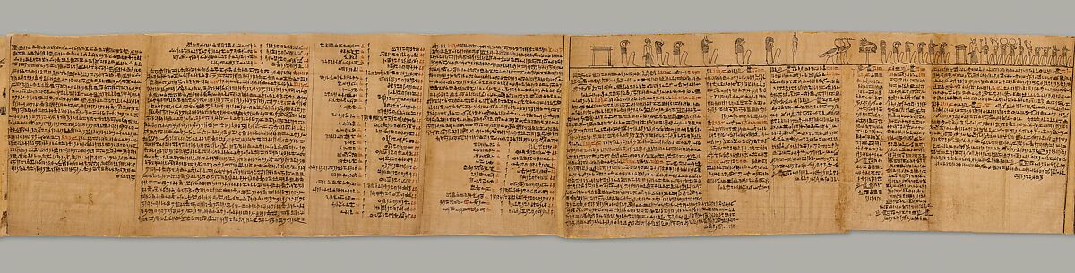Book of the Dead of the Priest of Horus, Imhotep (Imuthes), Papyrus, ink