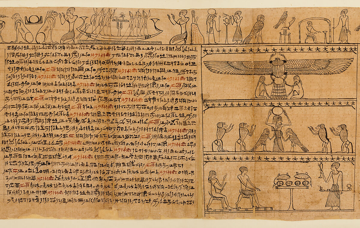 Book of the Dead of the Priest of Horus, Imhotep (Imuthes), Papyrus, ink