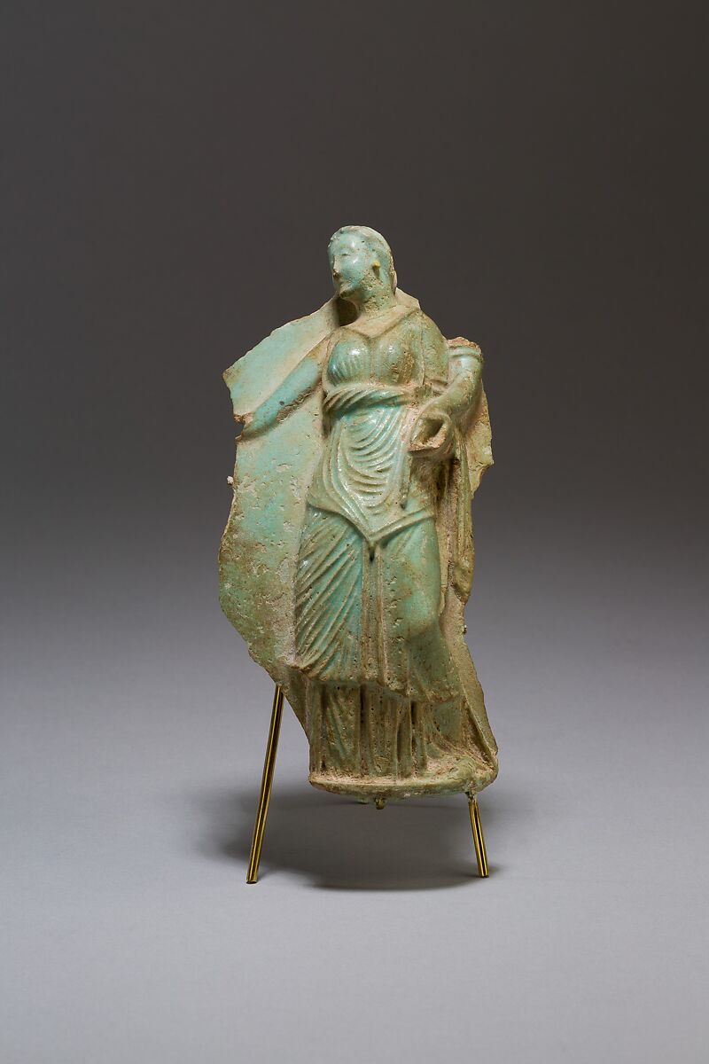 Fragment of a Vase Depicting Berenike II, Faience