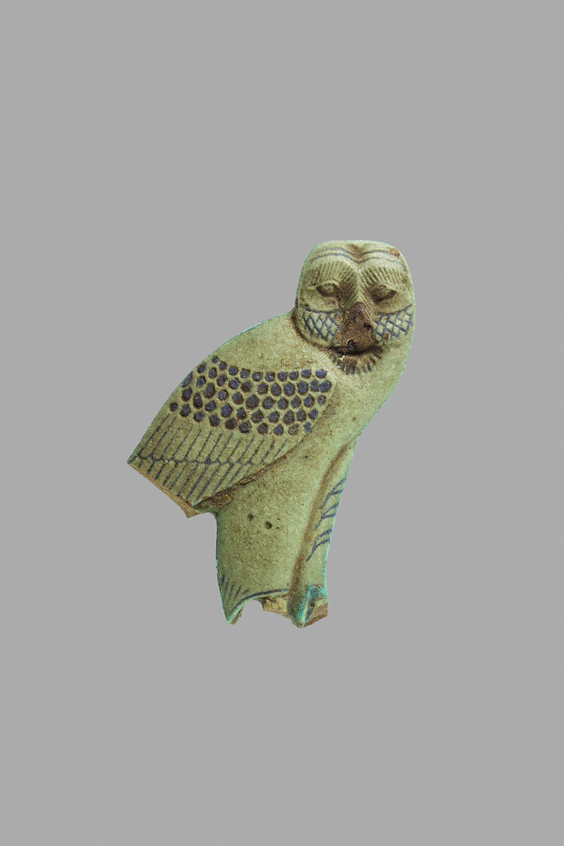 Owl inlay, Faience, Paste 