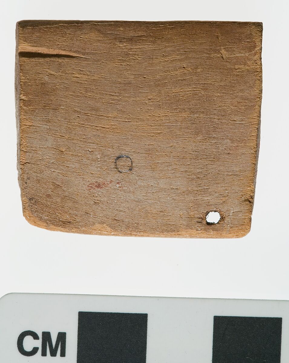 Ivory label incised with an early hieroglyph that may be the image of a bundle of arrows, Wood, ink