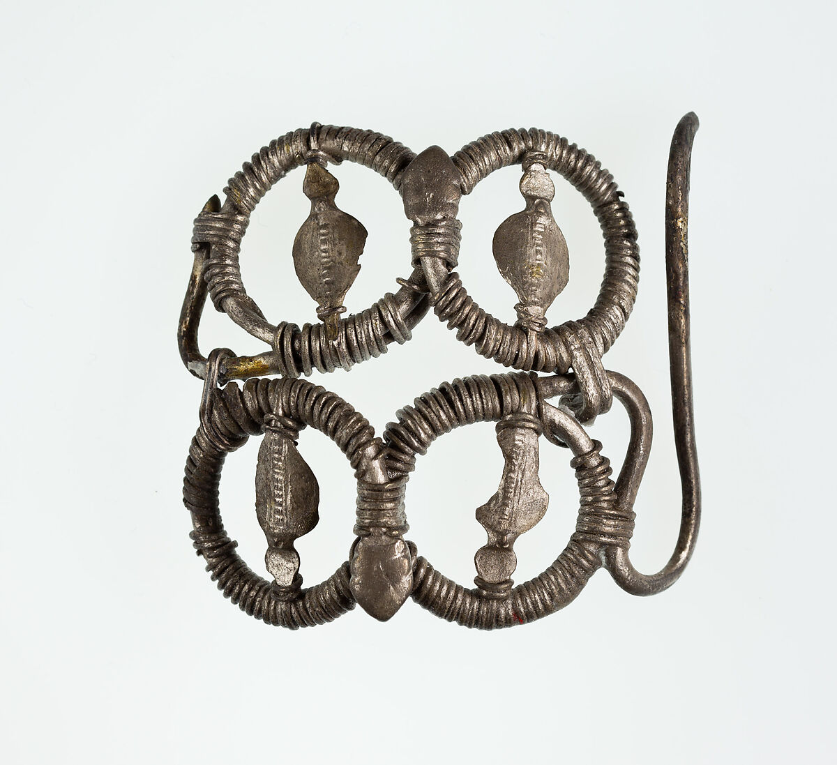 Part (?) of a bracelet or armlet with uraei, Silver 