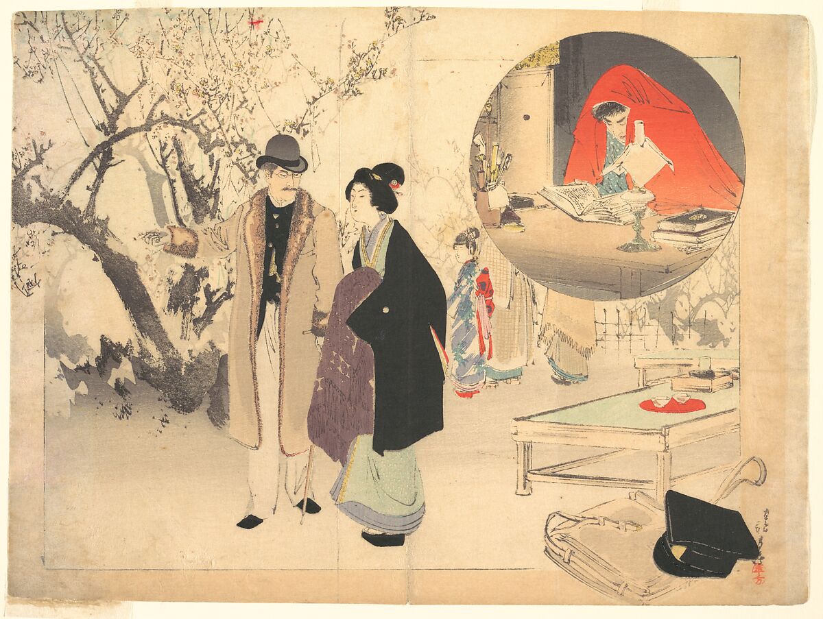 The Demon Gold (Konjiki yasha), Mizuno Toshikata (Japanese, 1866–1908), Woodblock print; ink and color on paper, Japan 