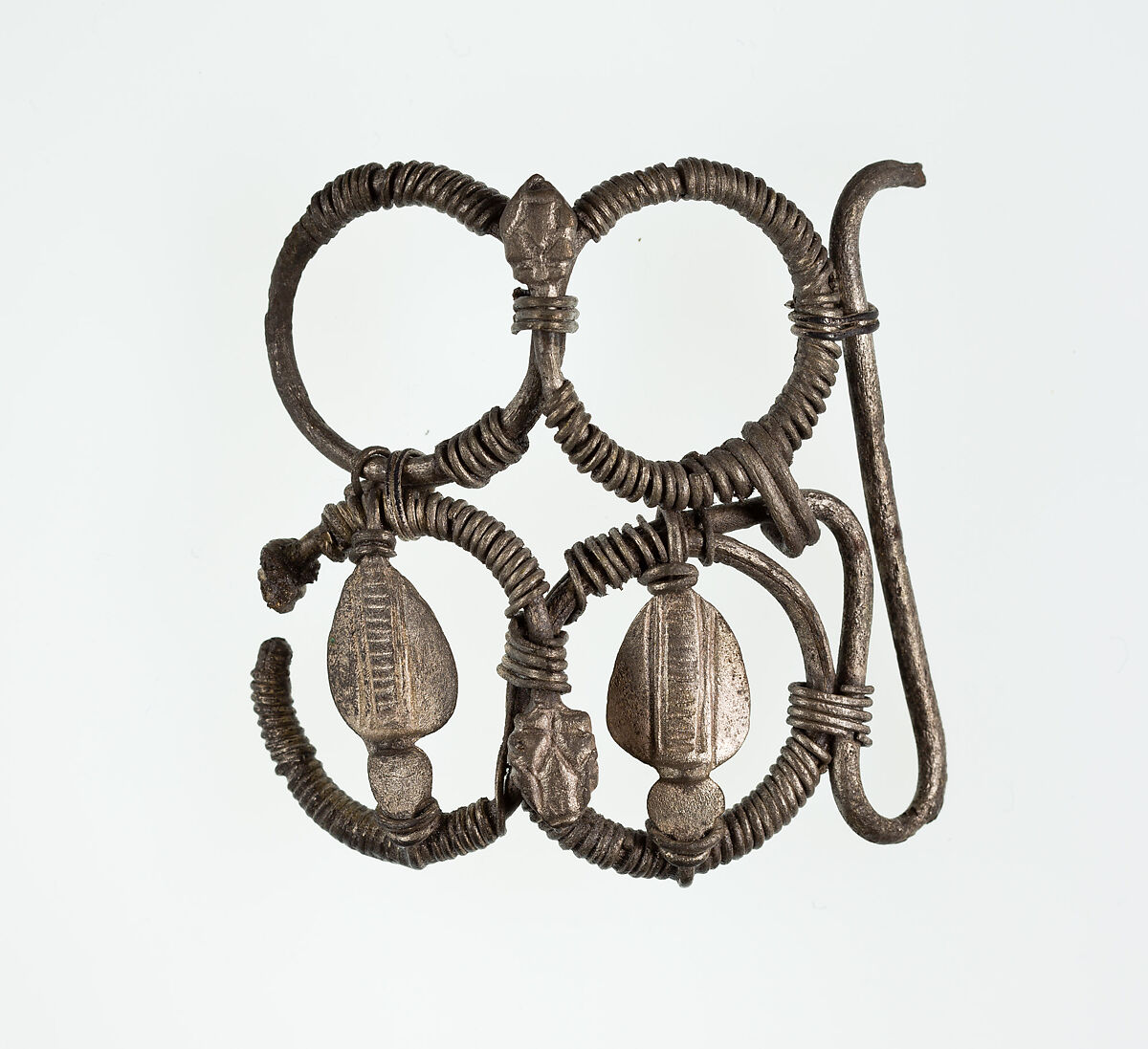 Part (?) of a bracelet or armlet with uraei, Silver 