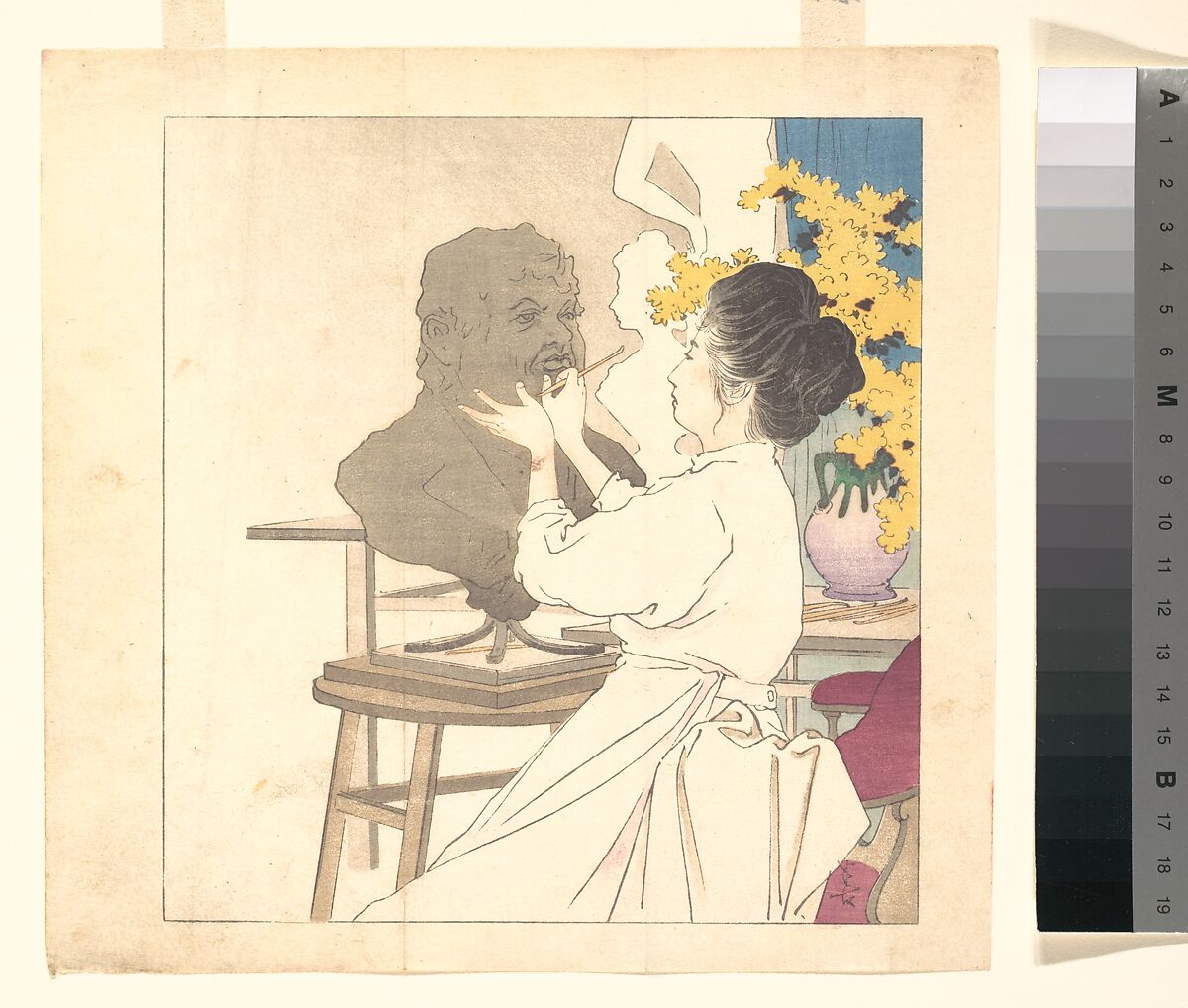 Print, Kajita Hanko (Japanese, 1870–1917), Woodblock print; ink and color on paper, Japan 