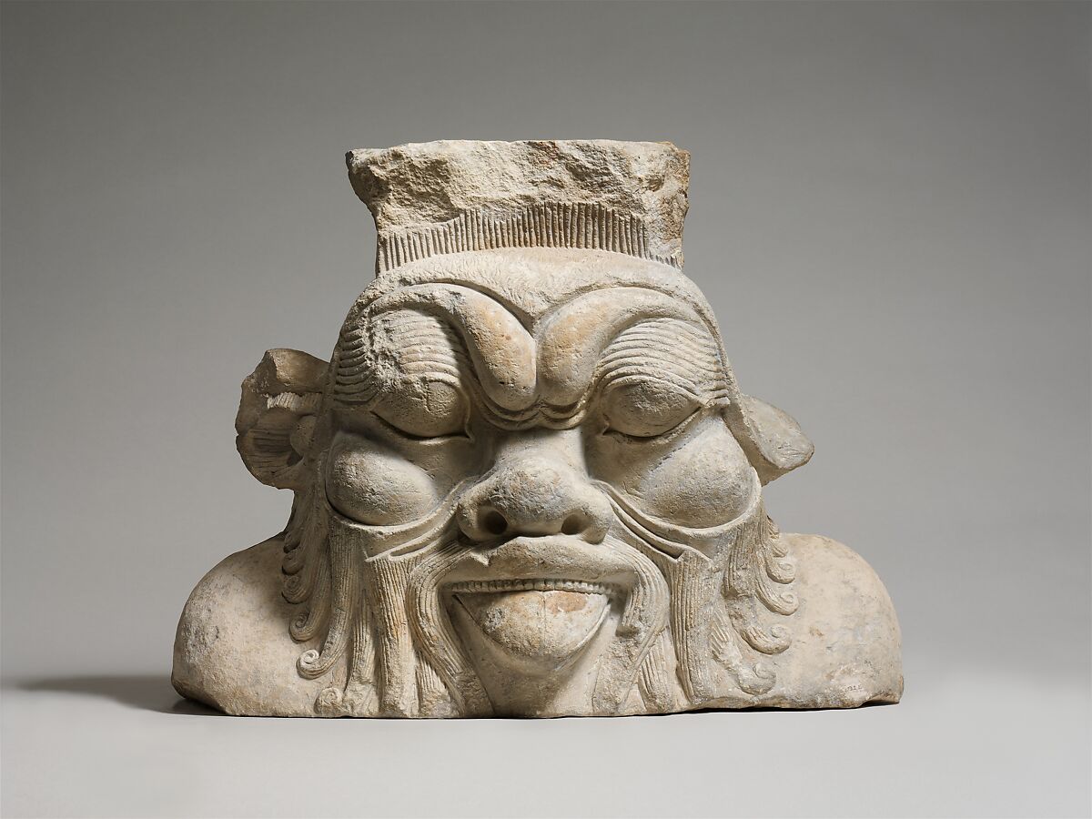 Column Capital in the form of a Bes-image, Limestone 