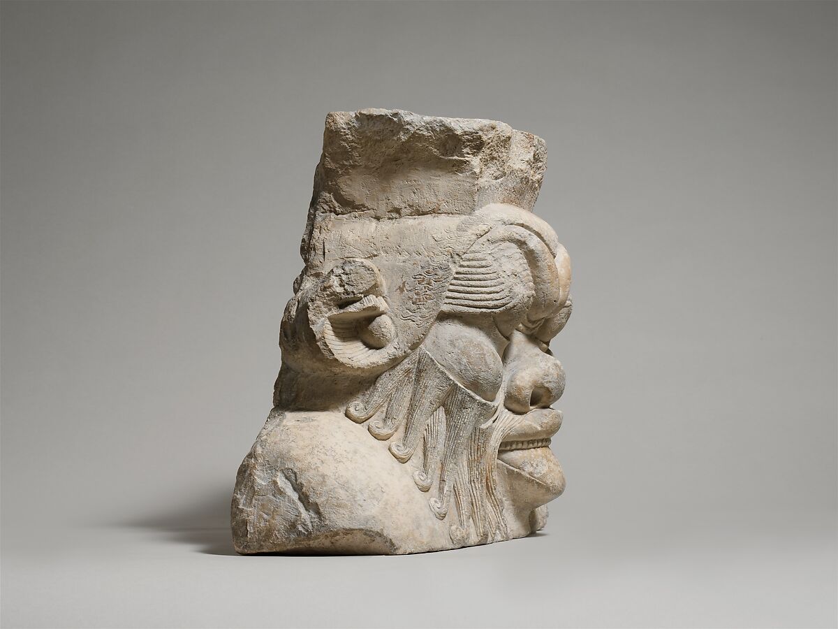 Colossal head from a Bes-image, Limestone