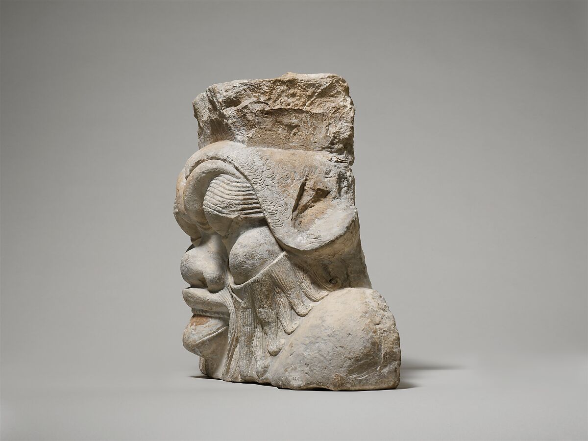 Colossal head from a Bes-image, Limestone