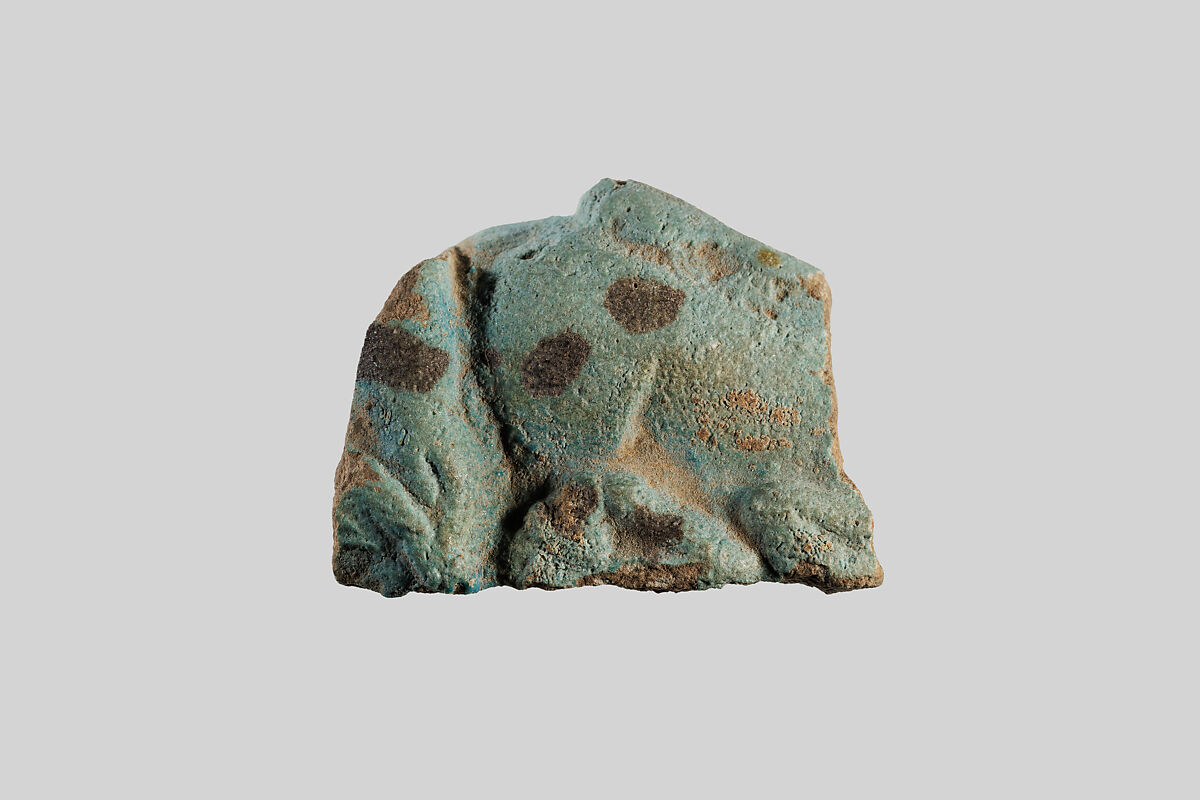Fragment of a large animal figurine, Faience 