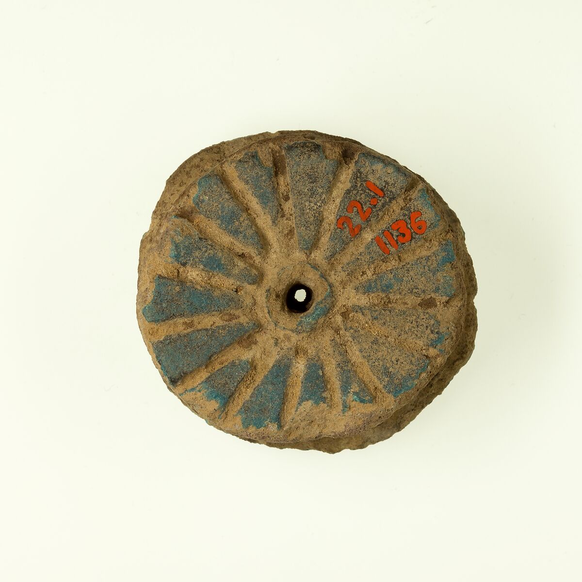 Spindle whorl, Faience
