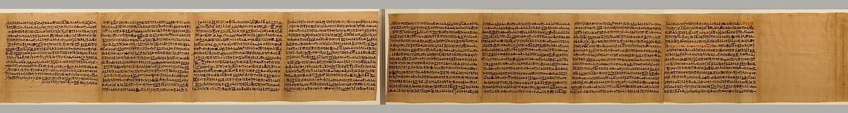 Papyrus inscribed with six "Osiris Liturgies", Papyrus, ink
