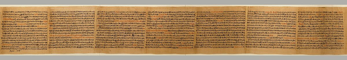Papyrus inscribed with six "Osiris Liturgies", Papyrus, ink