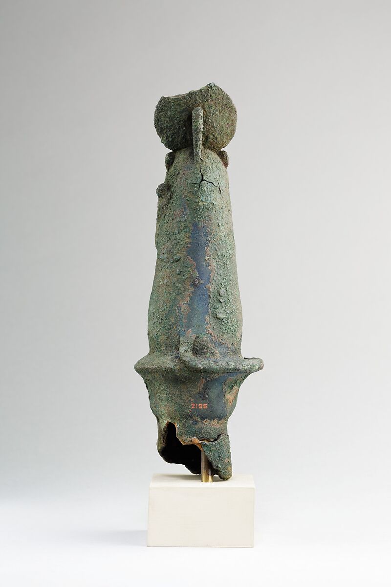 Mongoose (ichneumon) on a papyrus-shaped pillar, Bronze