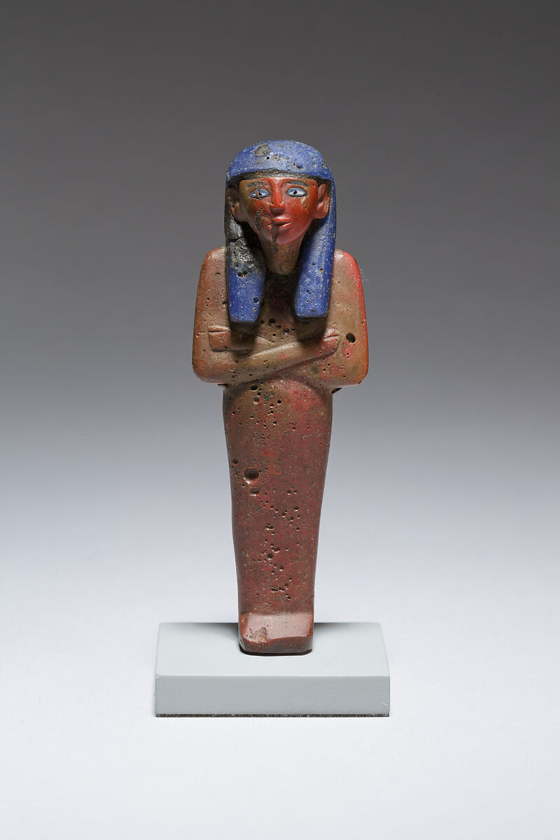 Funerary figure of Imsety, Glass, precious metal 