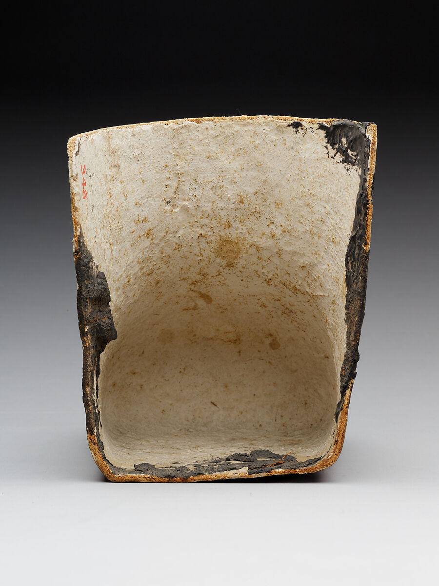 Foot covering from a mummy, with scorpions on soles, Wood, gesso, paint