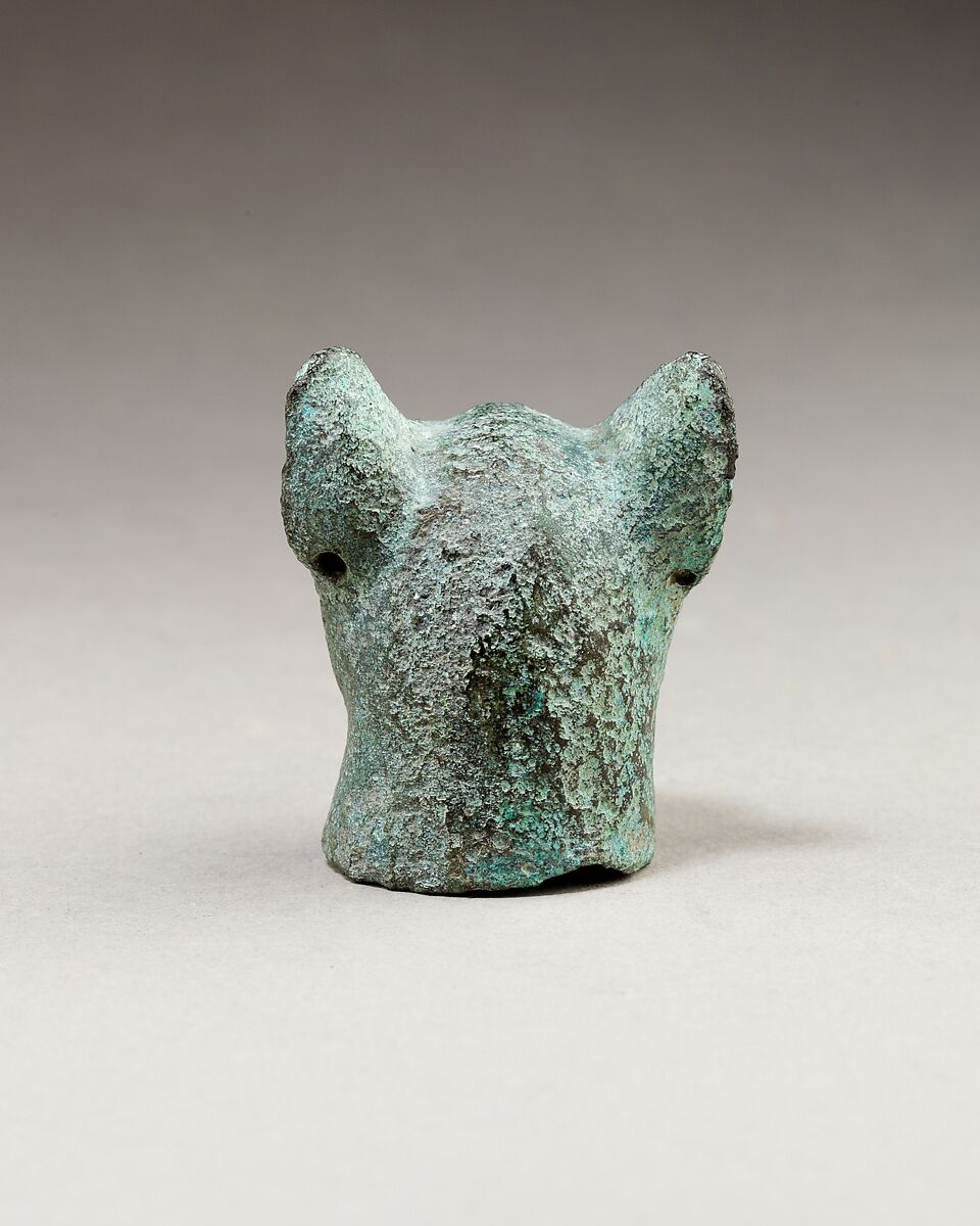 Head of a cat, Cupreous metal