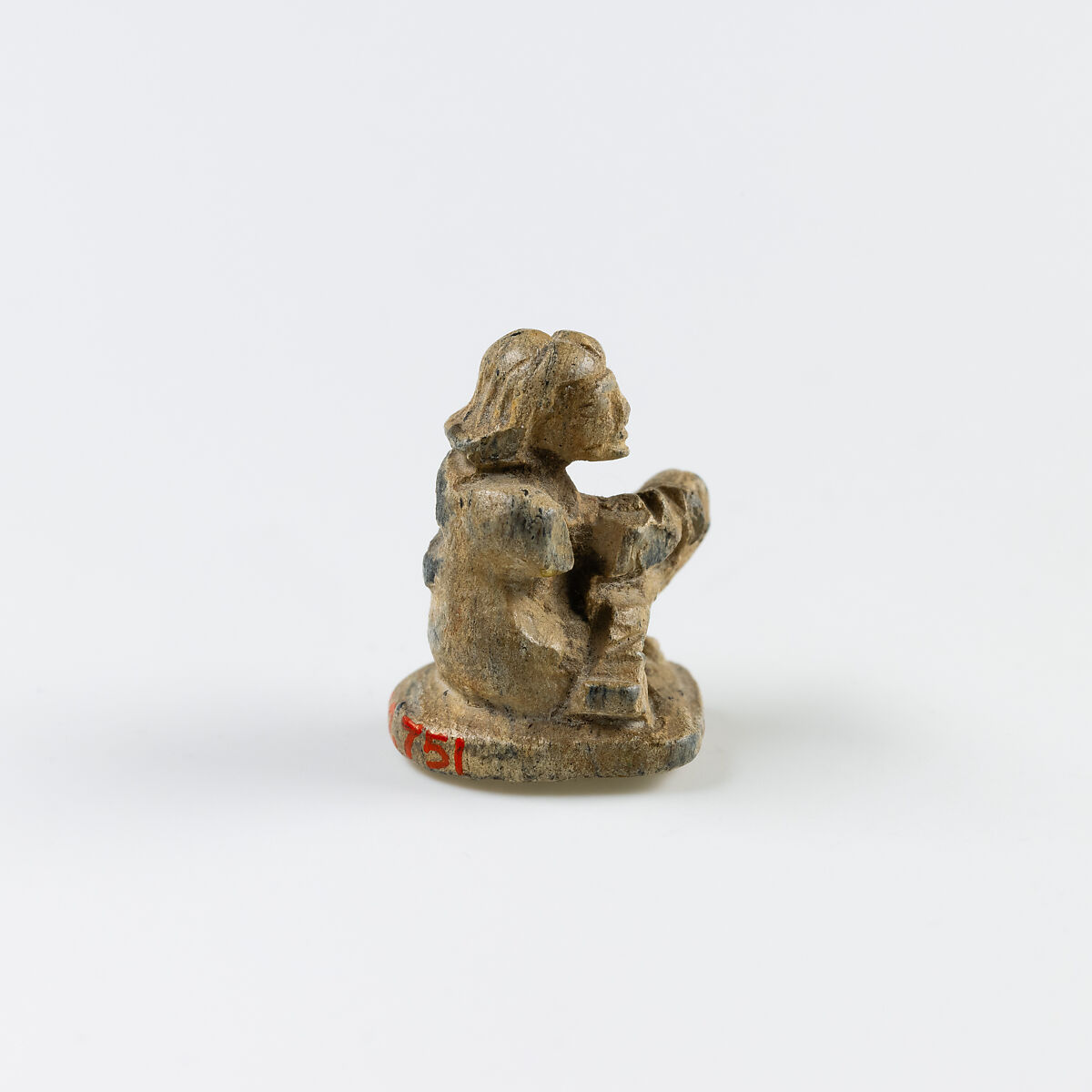 Design Amulet, Back in the Form of a Woman Suckling a Child, Device showing Two Lizards Head-to-tail, Steatite, glazed